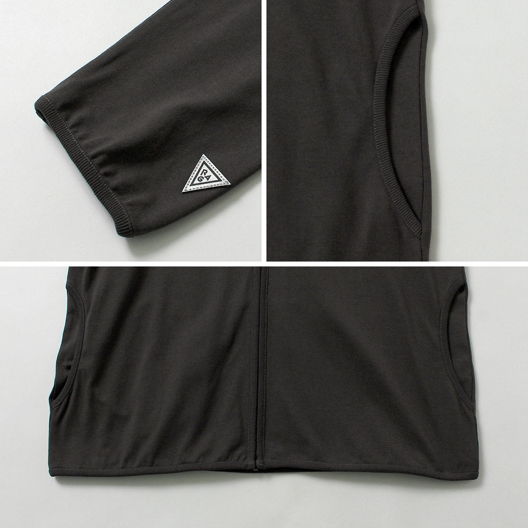 HEALTHKNIT / RAG Exclusivo Healthknit × Rag S/S Tee Sudadera con capucha y cremallera Jersey seco de extremo abierto Acabado desodorizante antibacteriano