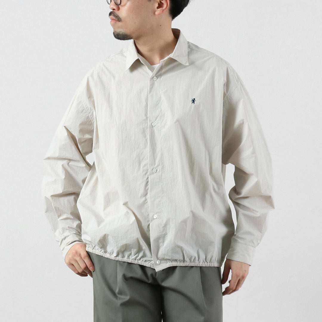 GYMPHLEX / Nylon Taslan Long-Sleeve Gathered Shirt