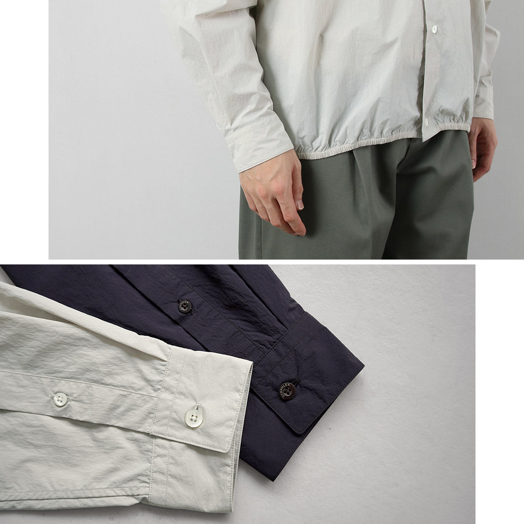 GYMPHLEX / Nylon Taslan Long-Sleeve Gathered Shirt