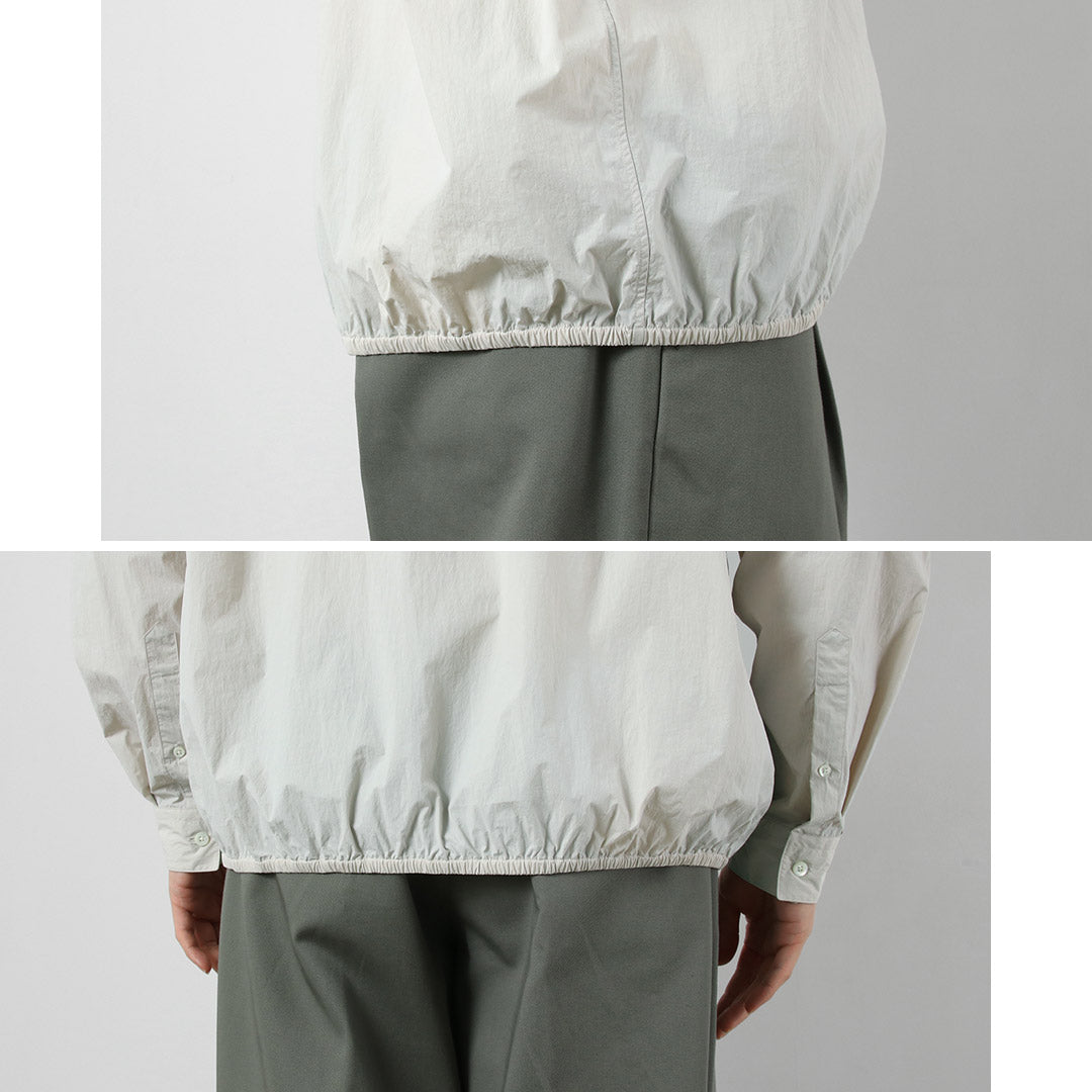GYMPHLEX / Nylon Taslan Long-Sleeve Gathered Shirt