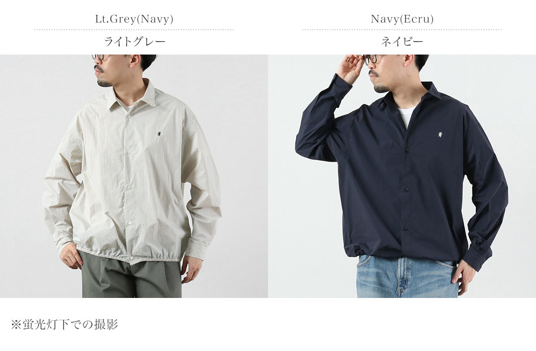 GYMPHLEX / Nylon Taslan Long-Sleeve Gathered Shirt