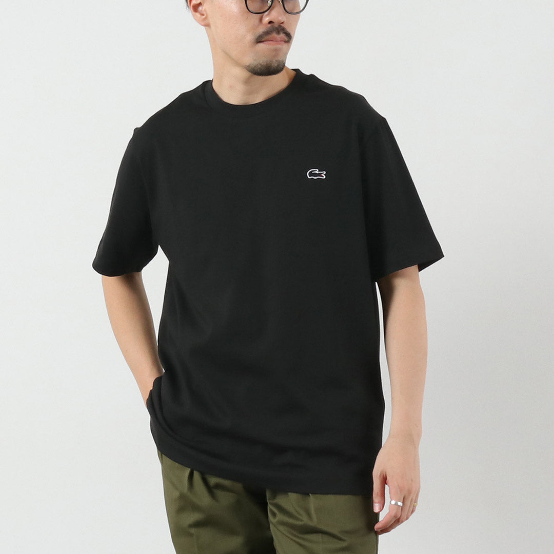 LACOSTE / Camiseta con cuello redondo y silueta de cocodrilo