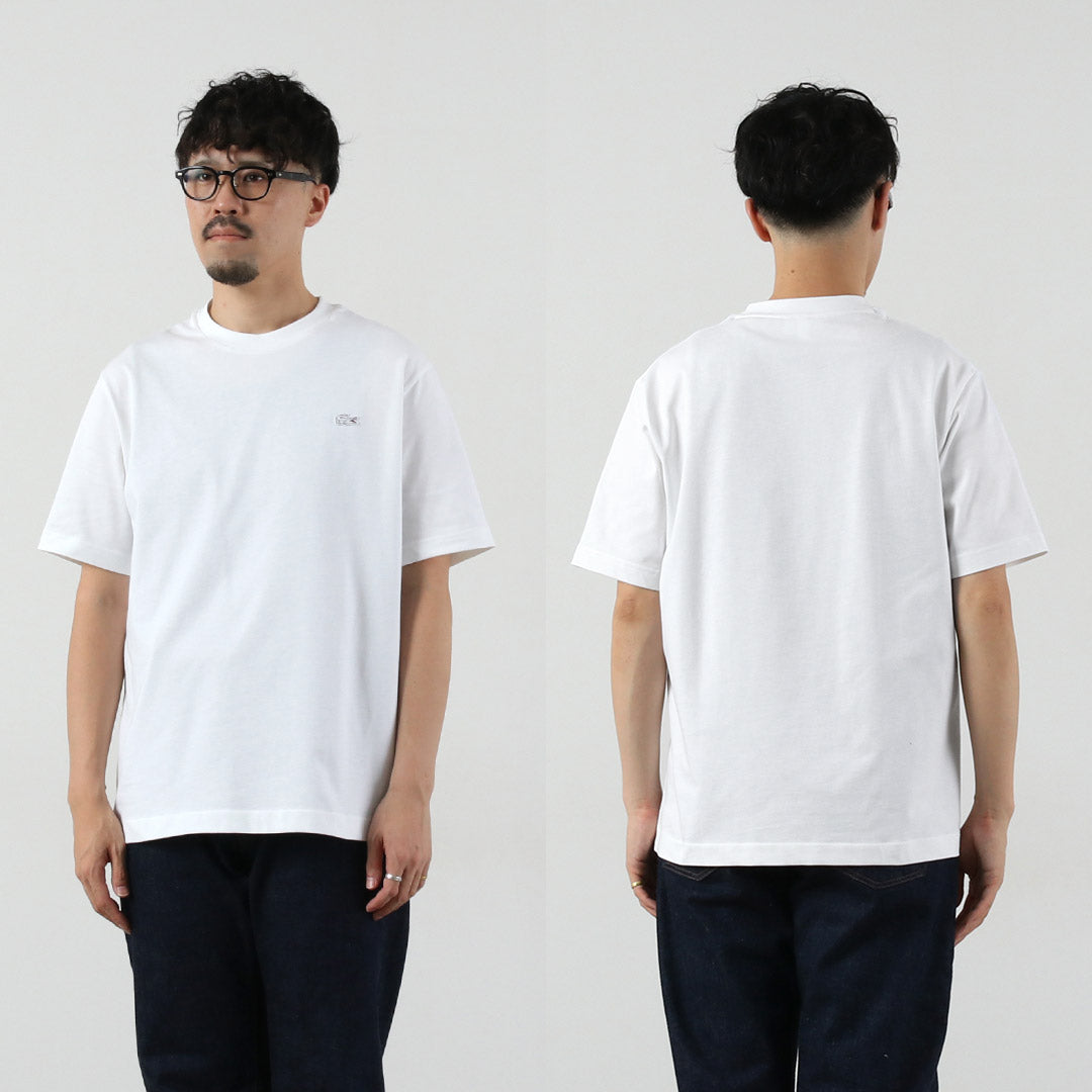 LACOSTE / Camiseta con cuello redondo y silueta de cocodrilo