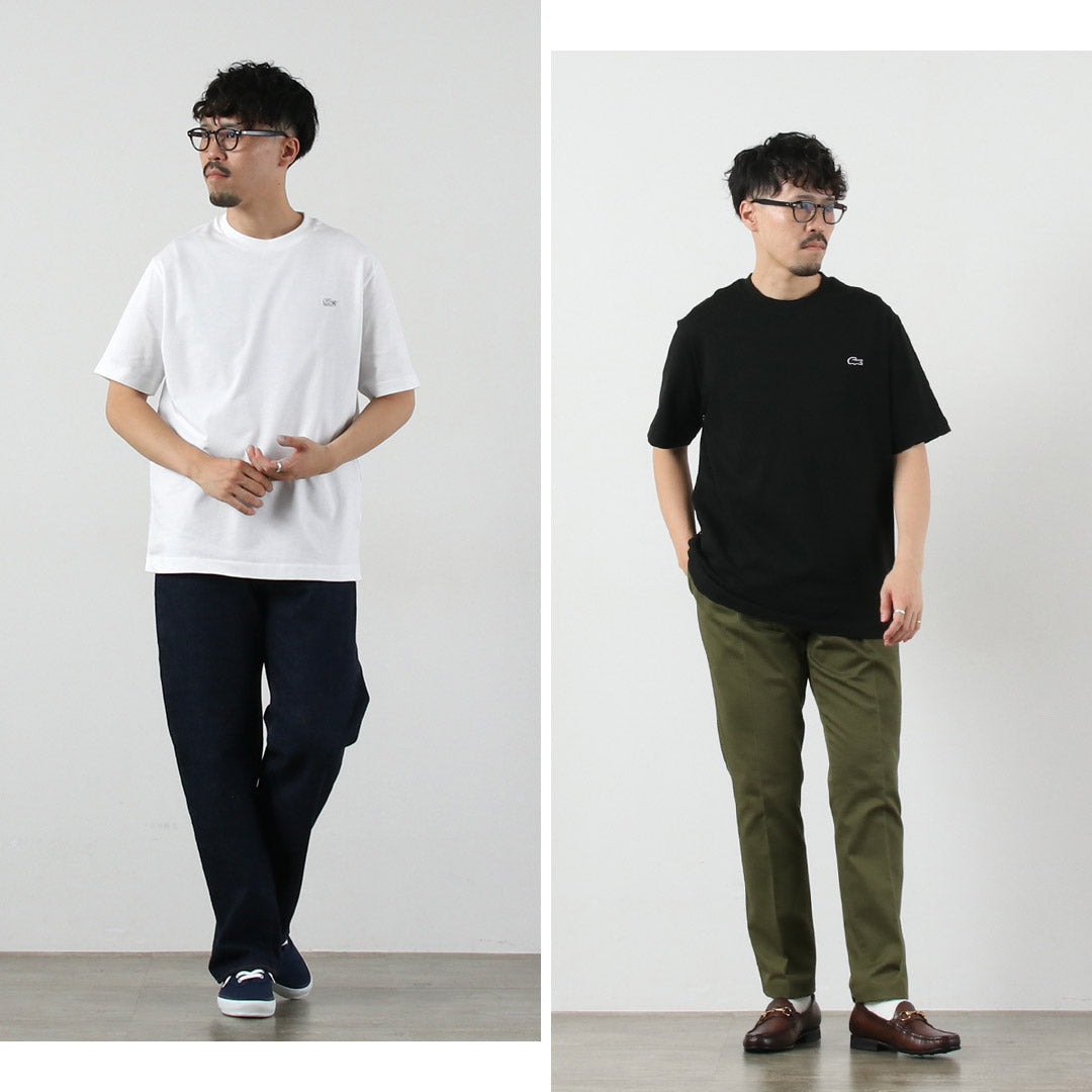 LACOSTE / Camiseta con cuello redondo y silueta de cocodrilo