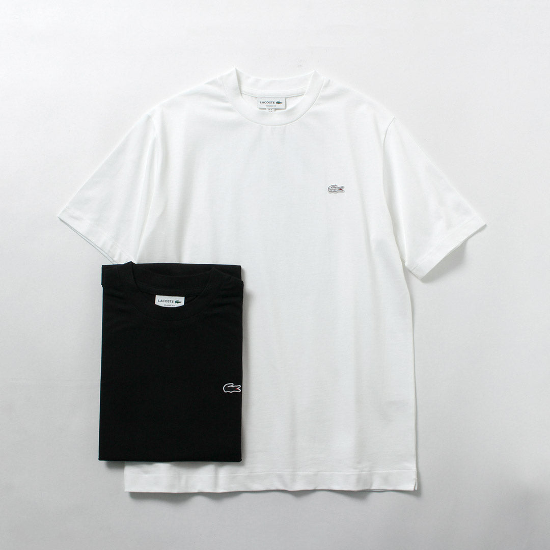 LACOSTE / Camiseta con cuello redondo y silueta de cocodrilo