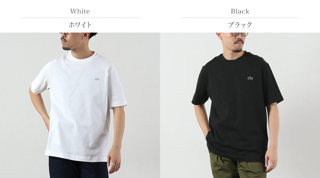 LACOSTE / Camiseta con cuello redondo y silueta de cocodrilo