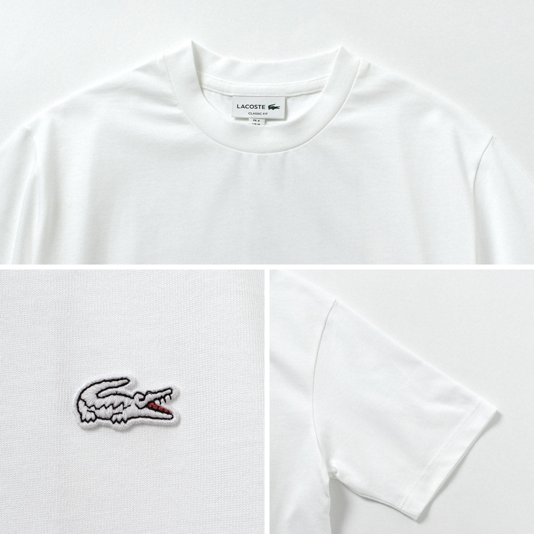 LACOSTE / Camiseta con cuello redondo y silueta de cocodrilo