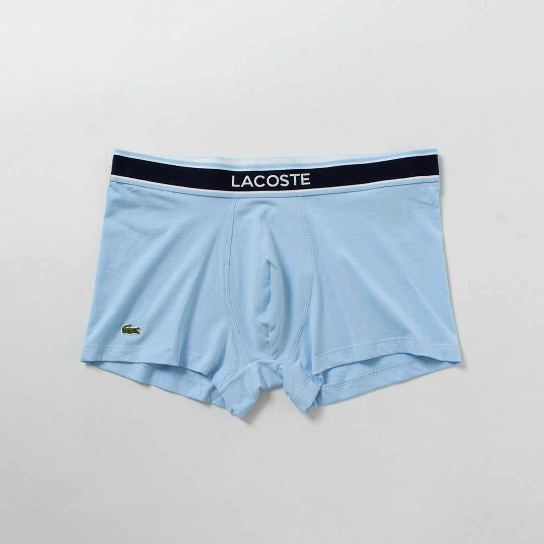 LACOSTE / Lot de 3 boxers en coton stretch monogramme et uni