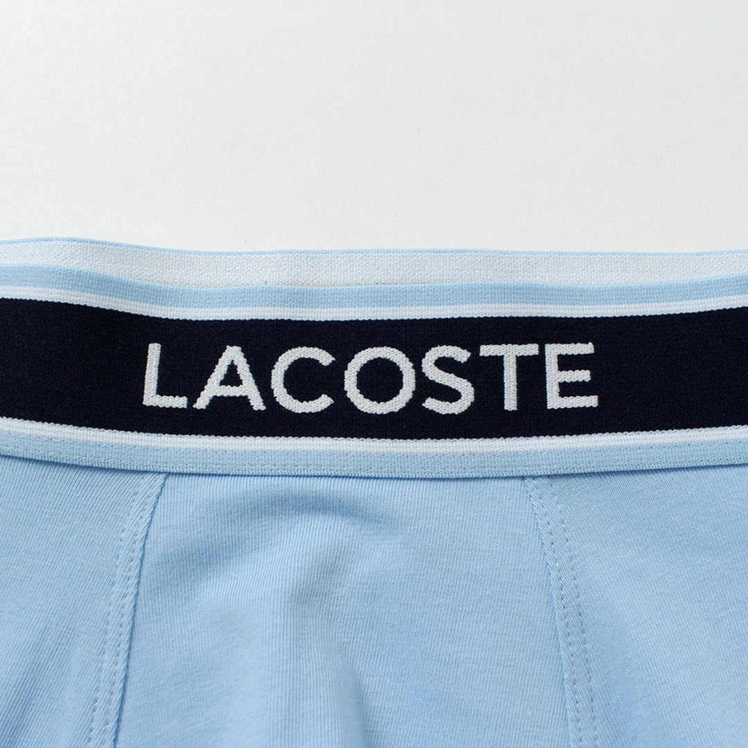 LACOSTE / Lot de 3 boxers en coton stretch monogramme et uni