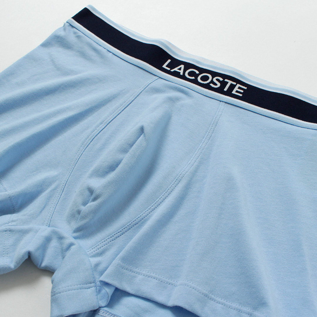 LACOSTE / Lot de 3 boxers en coton stretch monogramme et uni