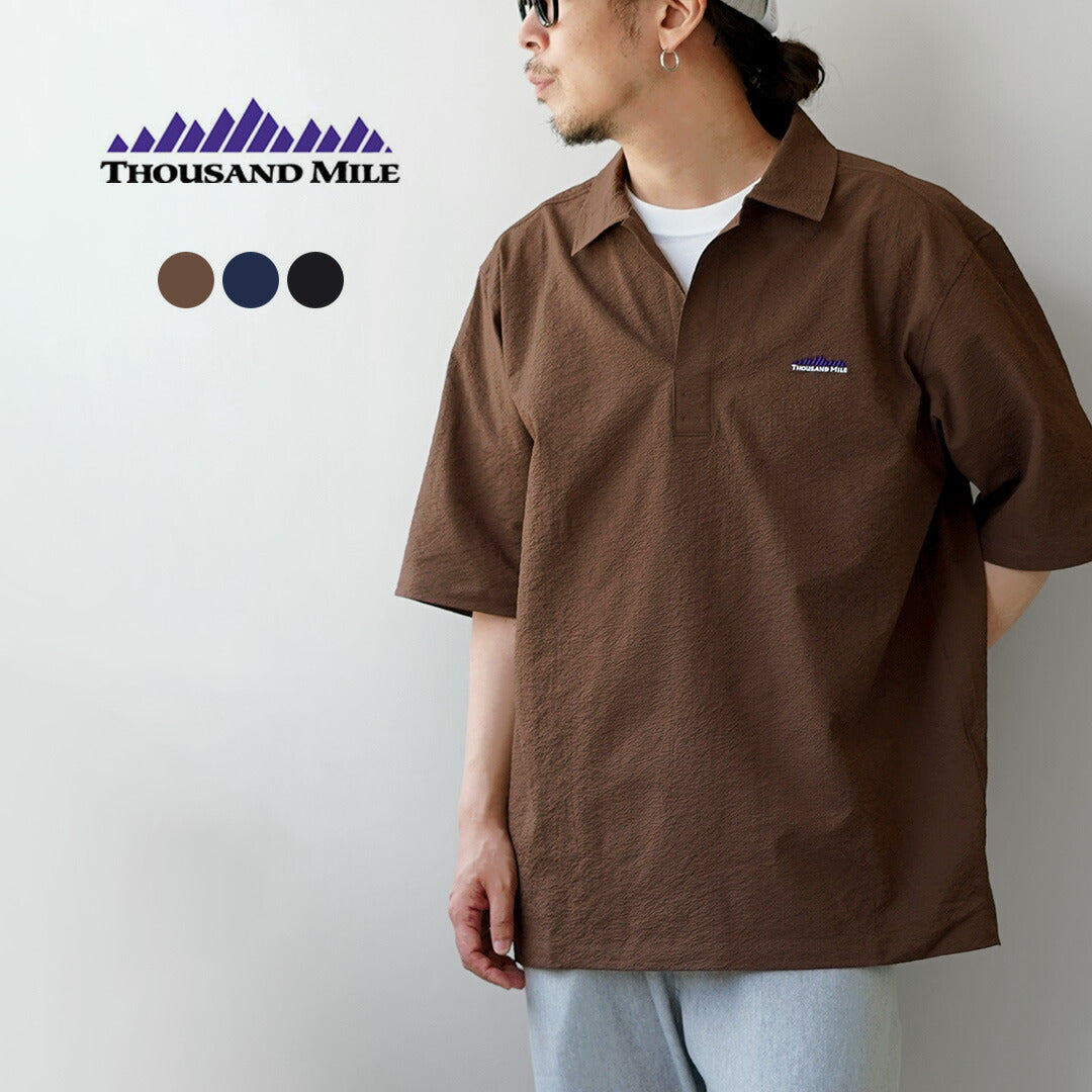 THOUSAND MILE / Short Sleeve Seersucker Skipper Shirt