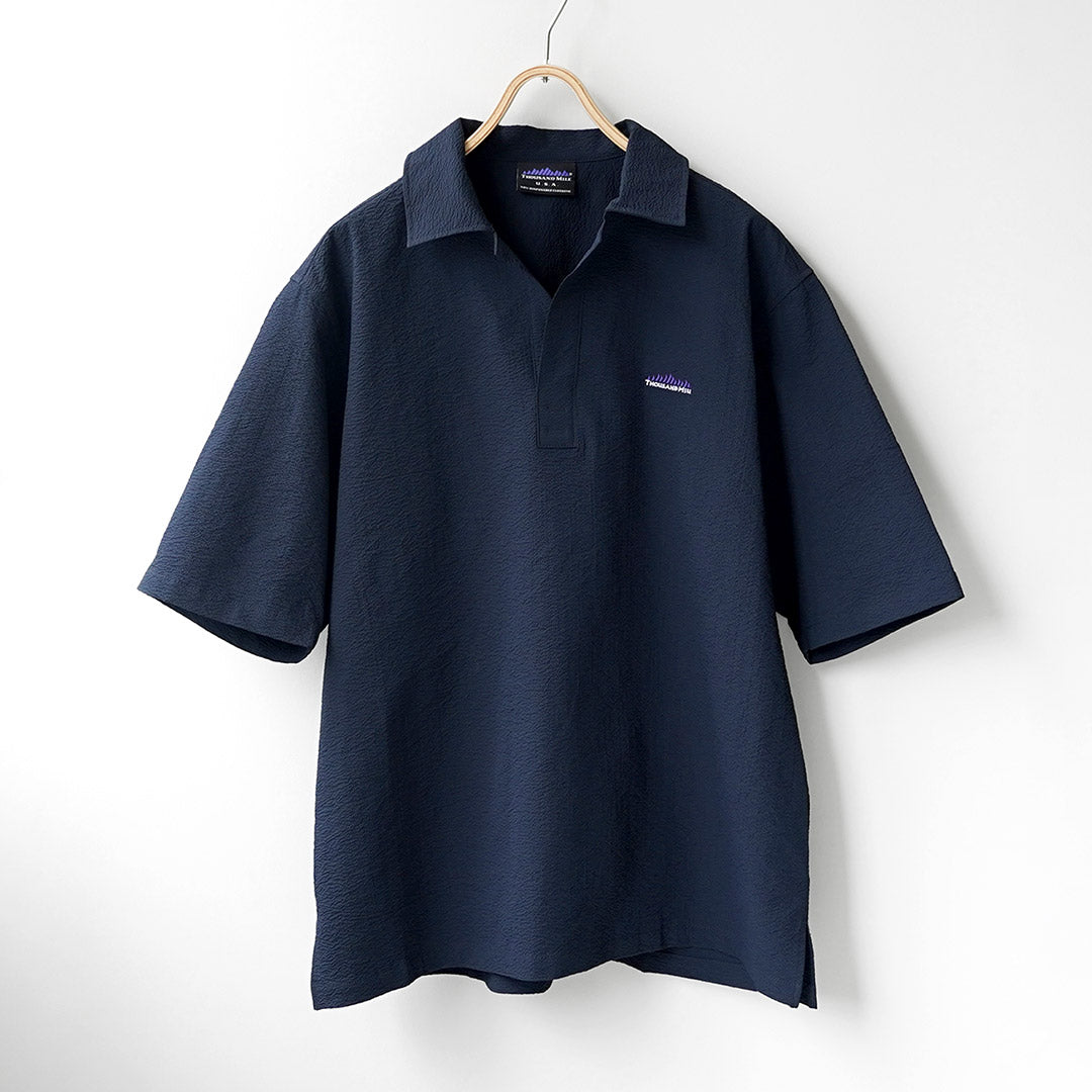THOUSAND MILE / Short Sleeve Seersucker Skipper Shirt
