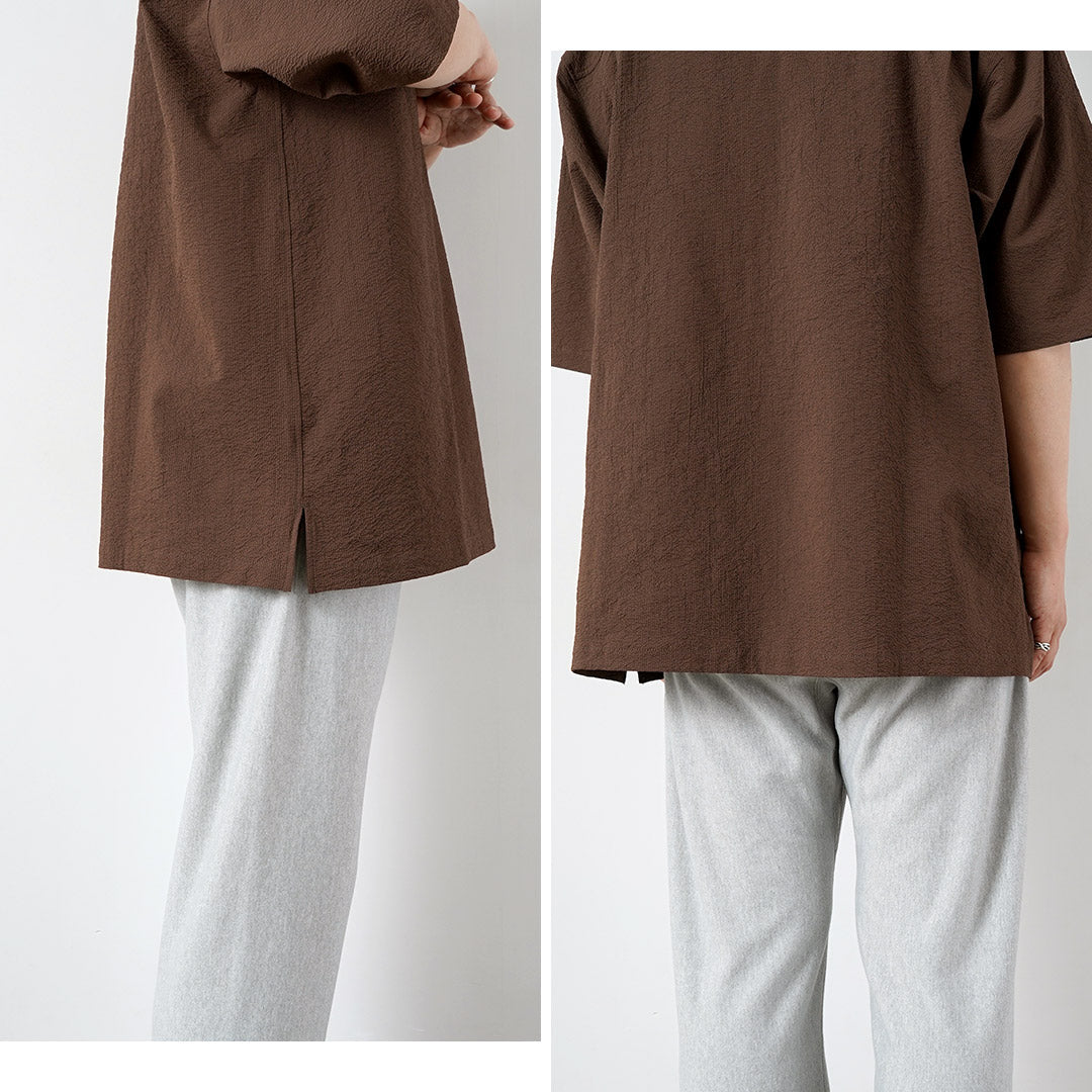 THOUSAND MILE / Short Sleeve Seersucker Skipper Shirt