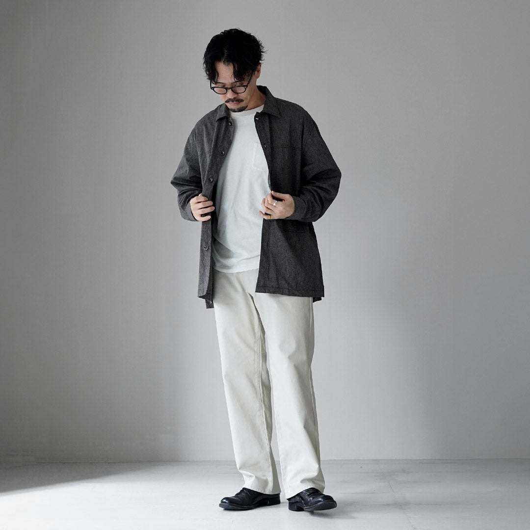 FUJITO / 陸軍襯衫 – 扭曲希瑟布邊青年布