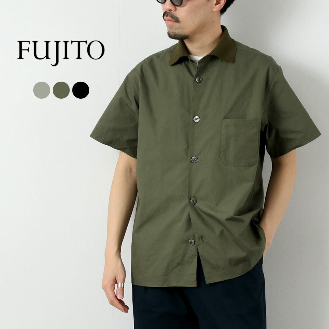 FUJITO / Rib-Collar Ripstop Shirt