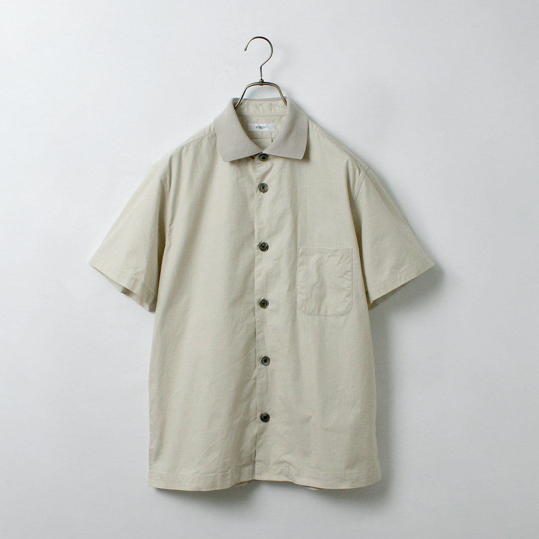 FUJITO / Rib-Collar Ripstop Shirt