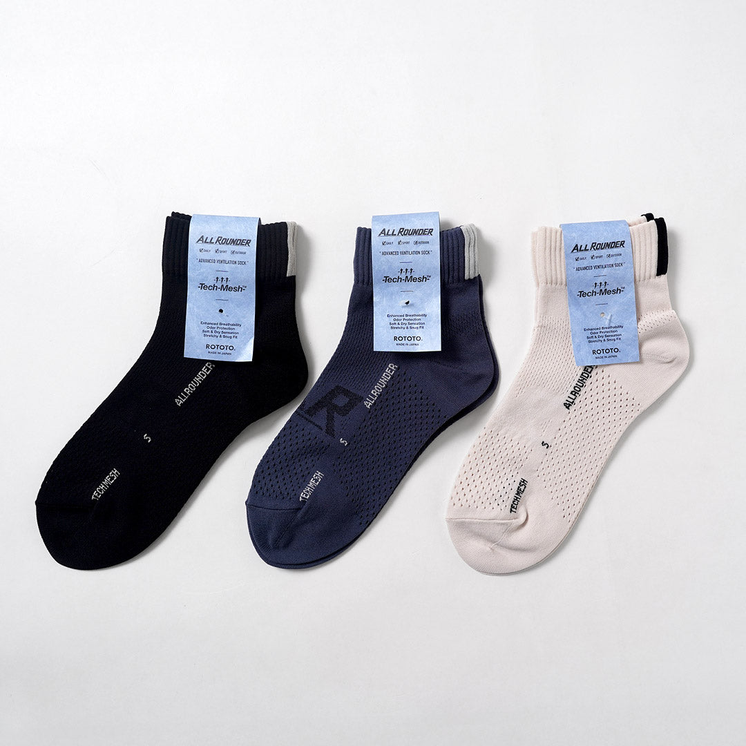 ROTOTO / Allrounder Tech-Mesh Ankle Socks