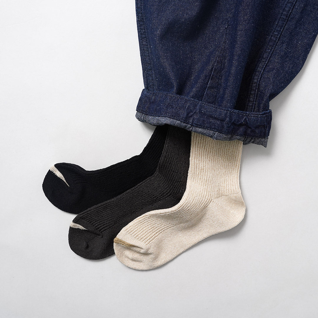ROTOTO / Washi Recycled Cotton Ribbed Crew Socks
