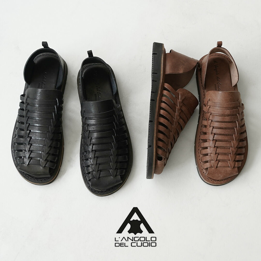 L'ANGOLO DEL CUOIO / Sandalias de Piel Intrecciato
