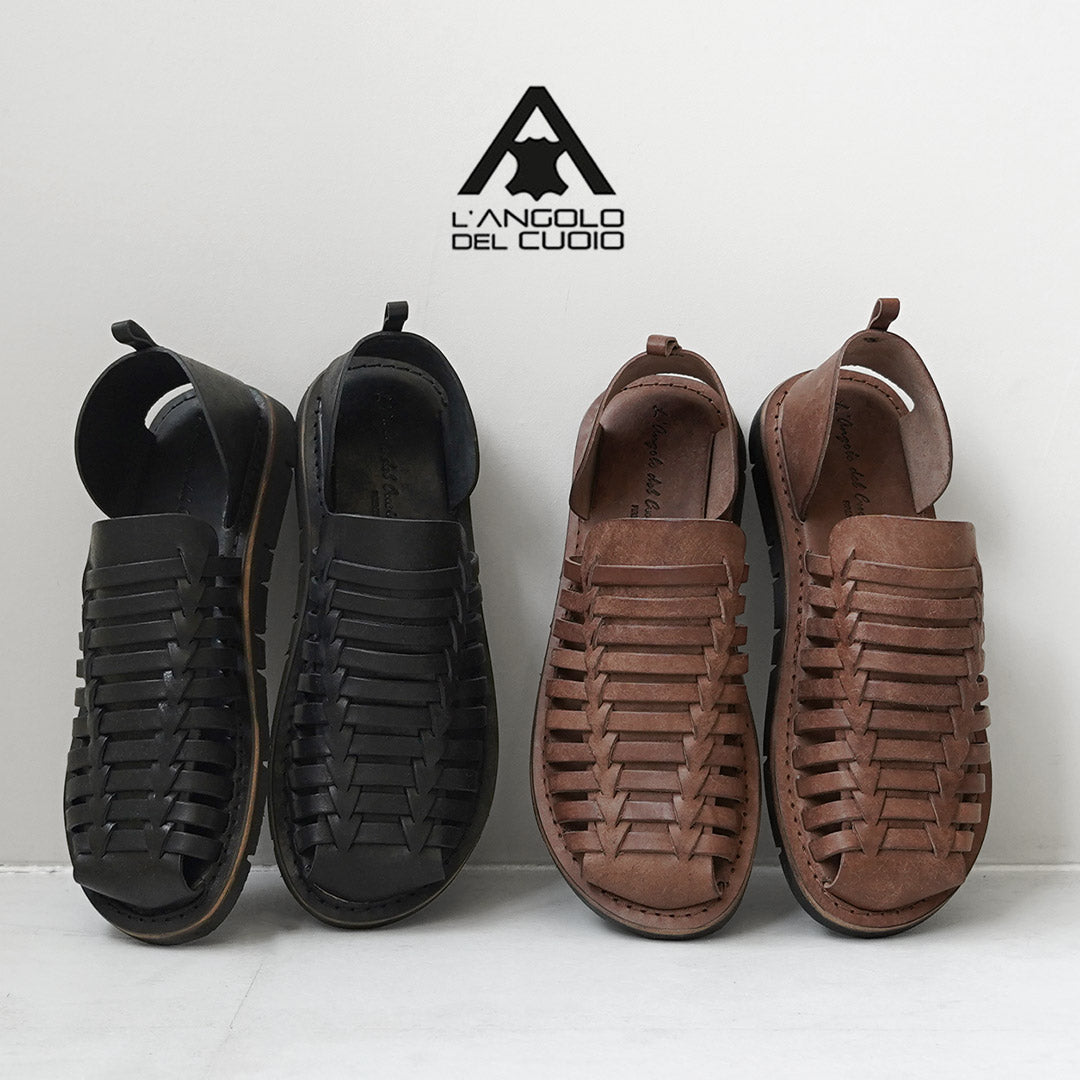 L'ANGOLO DEL CUOIO / Sandalias de Piel Intrecciato