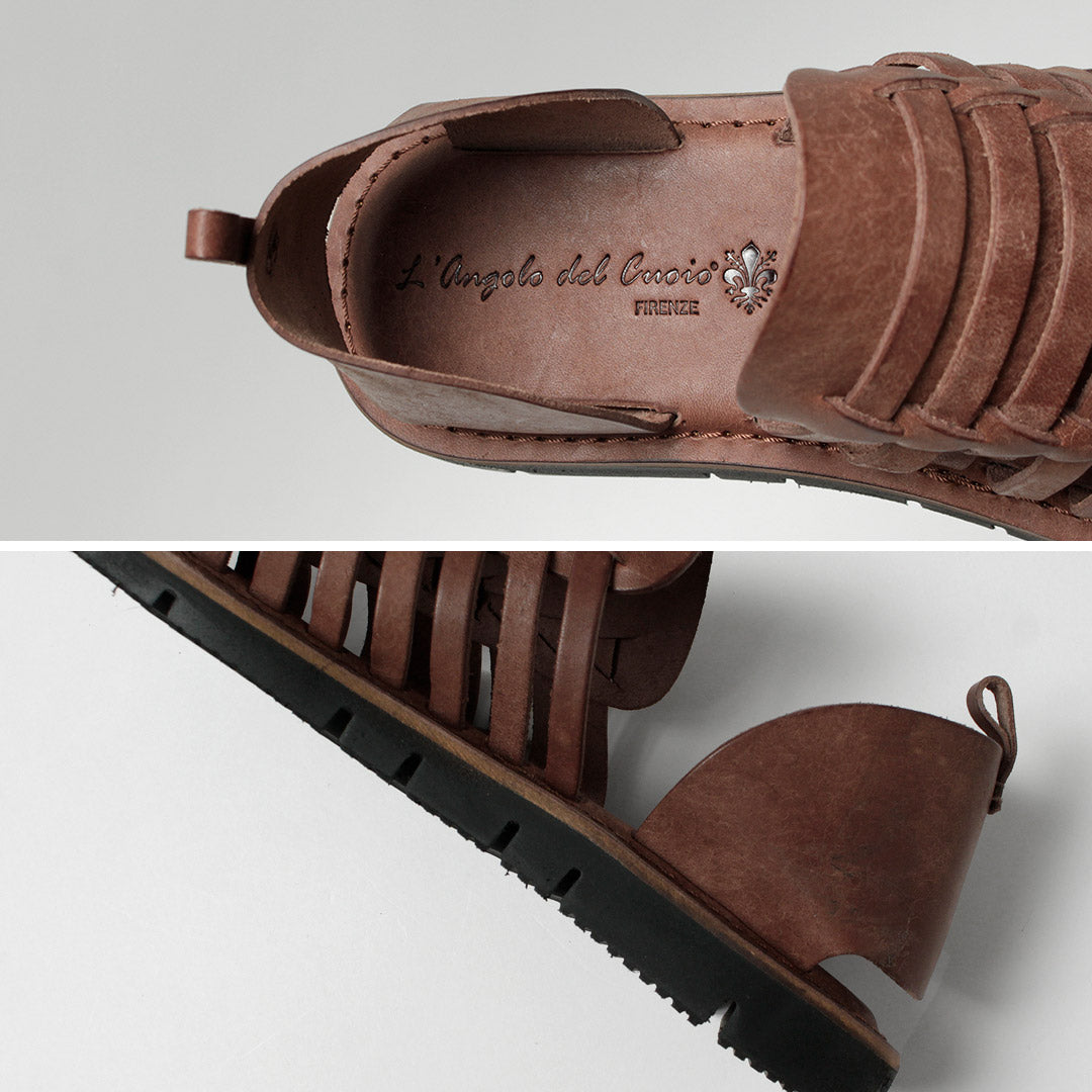 L'ANGOLO DEL CUOIO / Sandalias de Piel Intrecciato