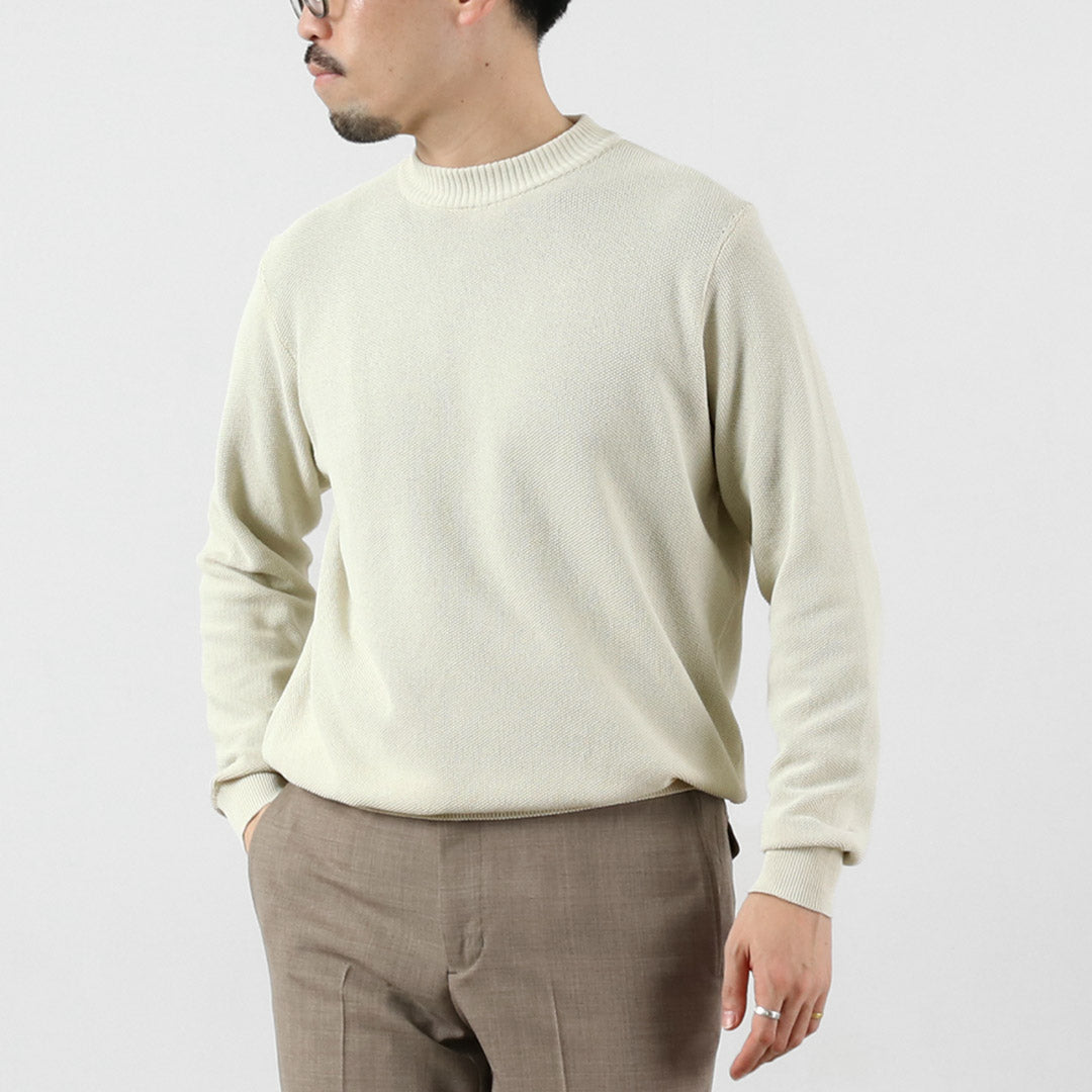 RINASCENTE / Camiseta de punto de manga larga con cuello barco Kanoko lavable híbrida
