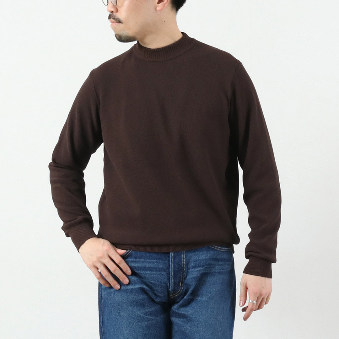 RINASCENTE / Camiseta de punto de manga larga con cuello barco Kanoko lavable híbrida