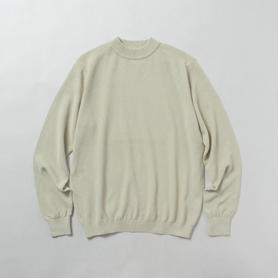 RINASCENTE / Camiseta de punto de manga larga con cuello barco Kanoko lavable híbrida