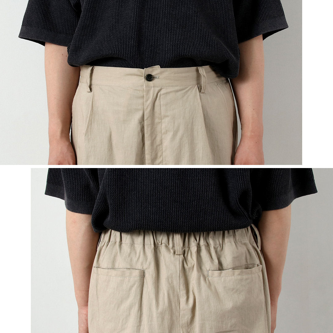 BASISBROEK / Wisken Cotton Linen Tuck Pants