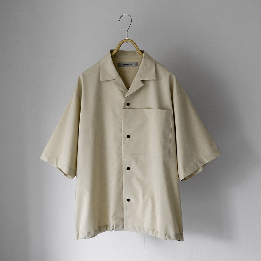 BASISBROEK / Linen-Blend Stretch Open Collar Shirt