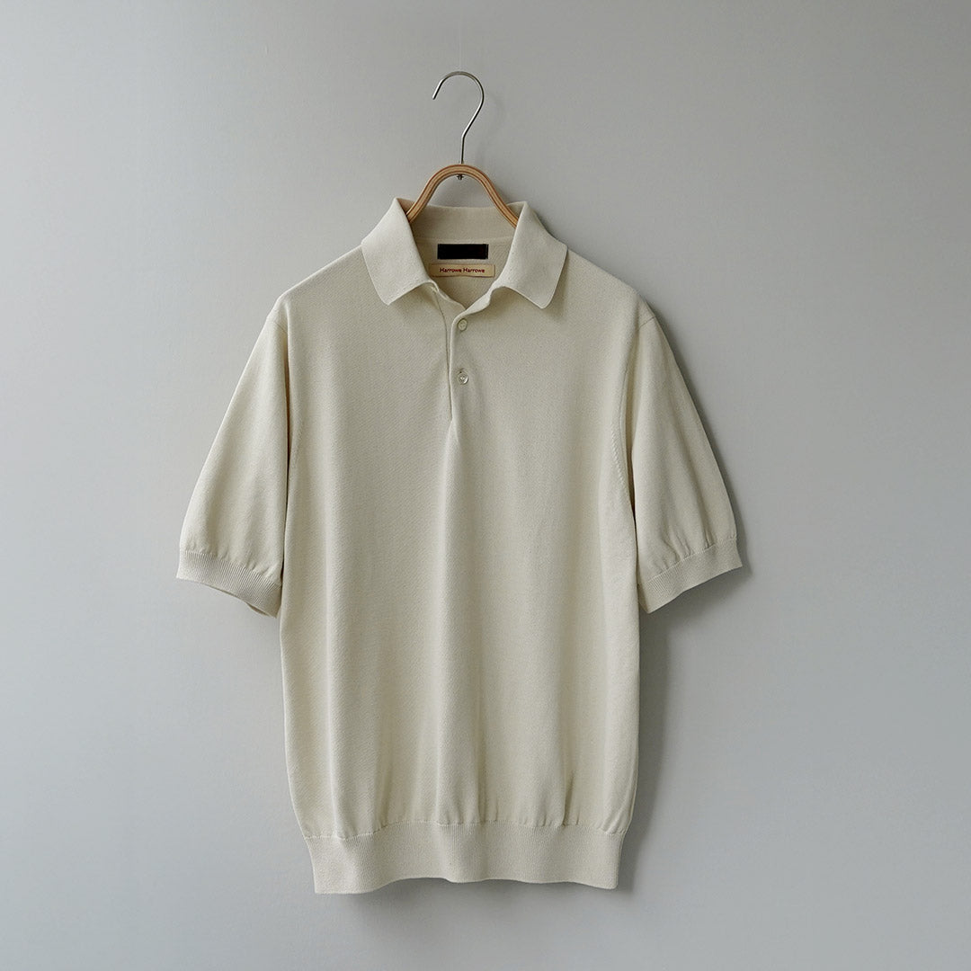 RINASCENTE / 定制 12G 平纹针织混合可水洗 Polo 衫