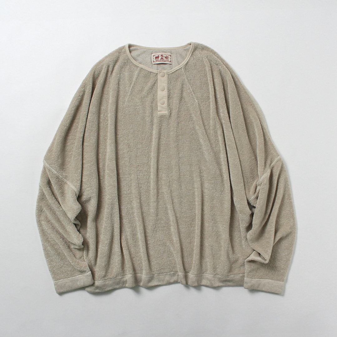 KEMA DESIGNS / 亞麻毛絨亨利領套頭衫
