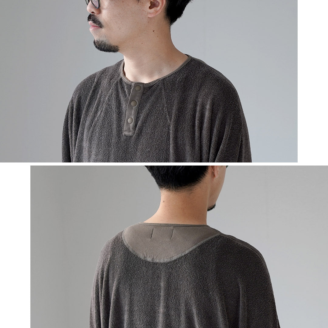 KEMA DESIGNS / 亞麻毛絨亨利領套頭衫