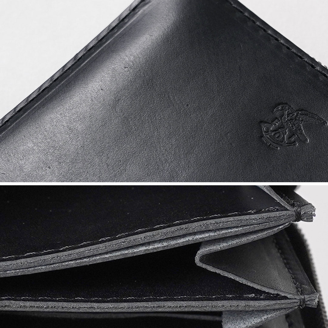MR.OLIVE / Cartera compacta con cremallera Horween Chromexcel Leather