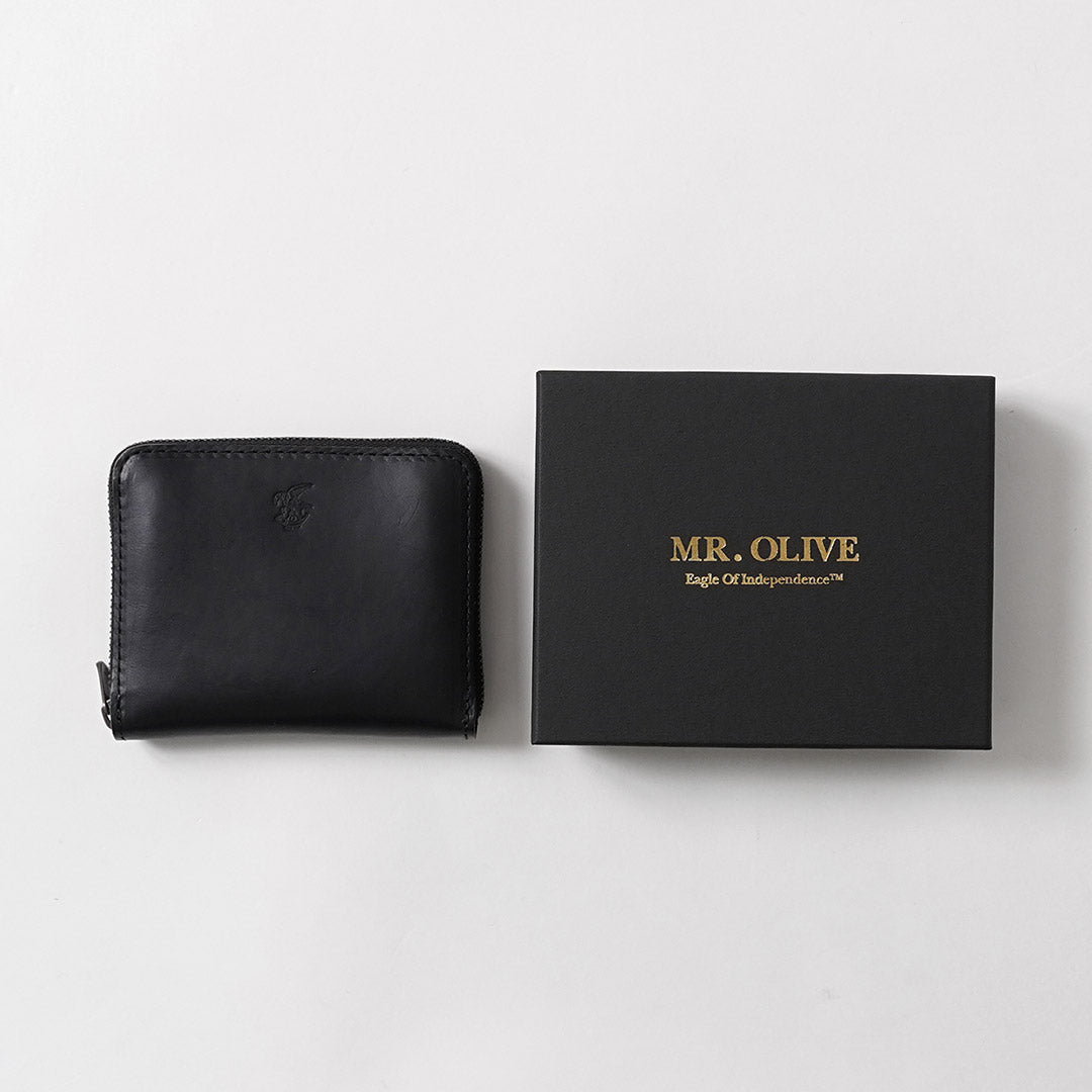 MR.OLIVE / Cartera compacta con cremallera Horween Chromexcel Leather