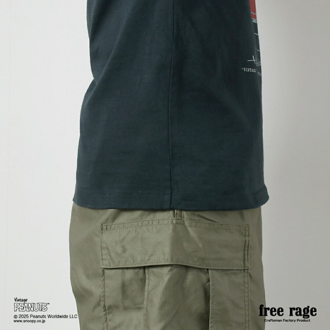 FREE RAGE / PEANUTS×free rage RED BARON Print Recycled Cotton Short Sleeve T-Shirt
