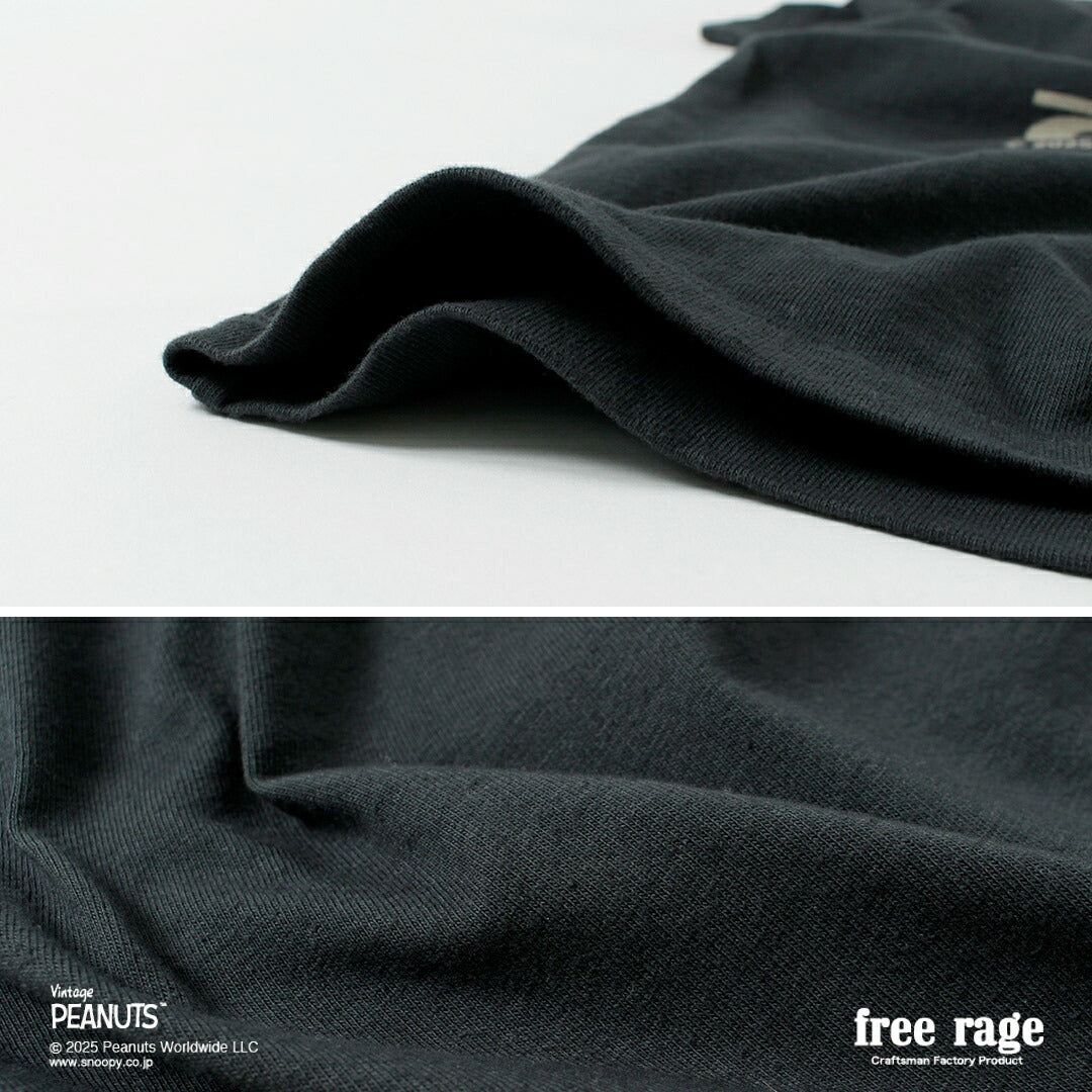 FREE RAGE / PEANUTS×free rage RED BARON Print Recycled Cotton Short Sleeve T-Shirt