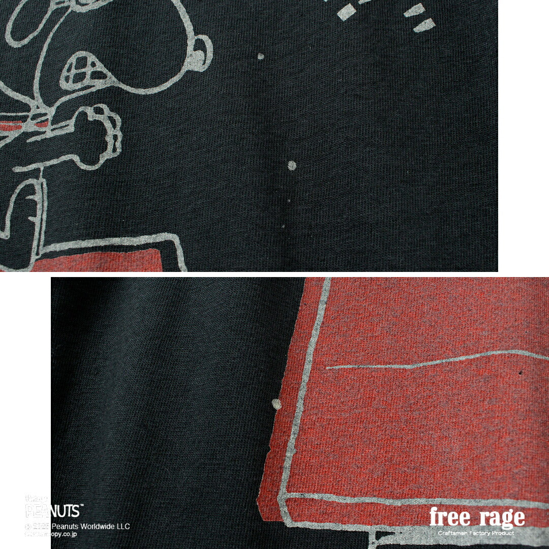 FREE RAGE / PEANUTS×free rage RED BARON Print Recycled Cotton Short Sleeve T-Shirt
