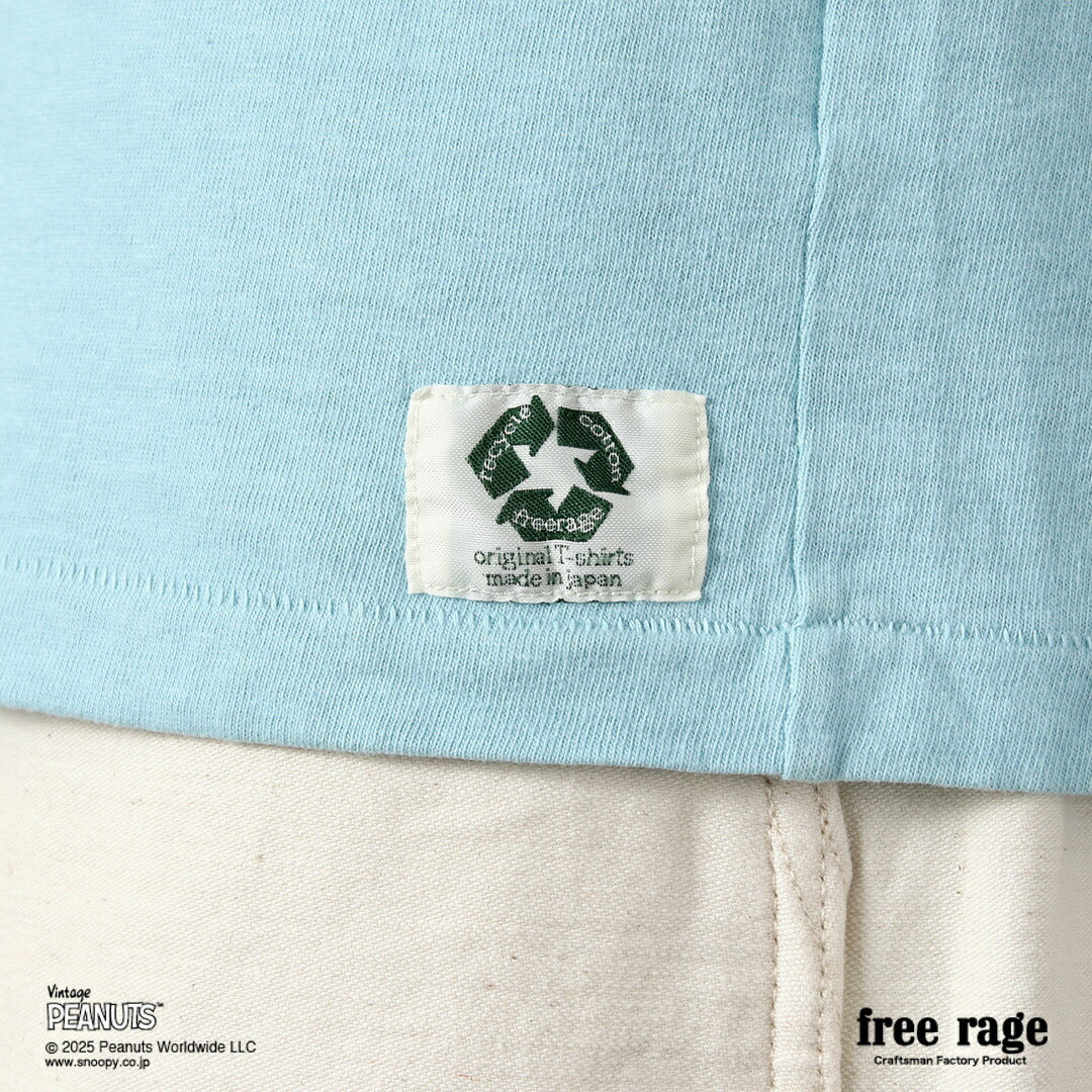 FREE RAGE / PEANUTS×free rage Charlie Brown Print Recycled Cotton Short Sleeve T-Shirt