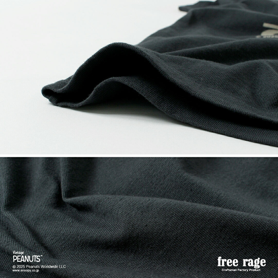 FREE RAGE / PEANUTS×free rage Charlie Brown Print Recycled Cotton Short Sleeve T-Shirt