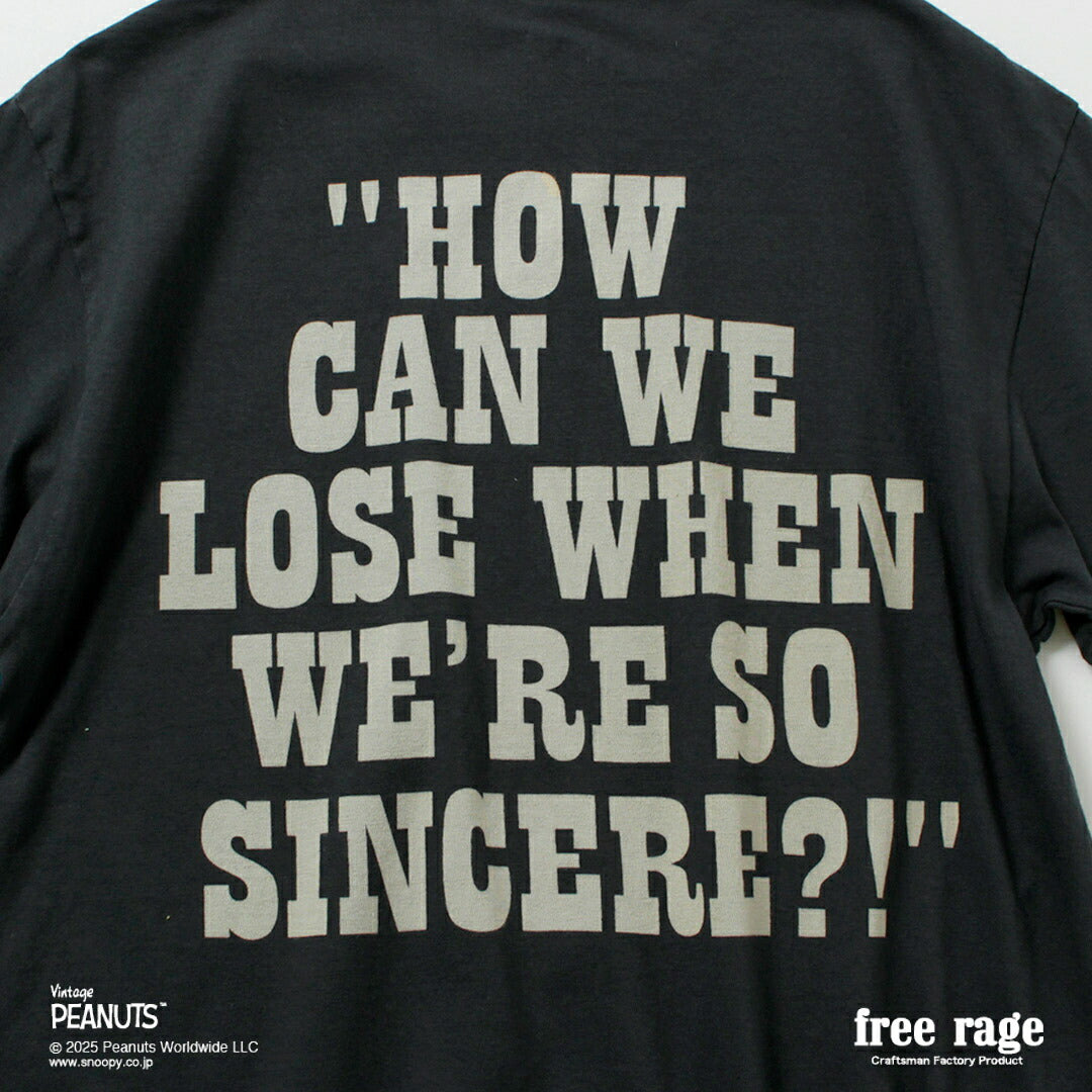 FREE RAGE / PEANUTS×free rage Charlie Brown Print Recycled Cotton Short Sleeve T-Shirt