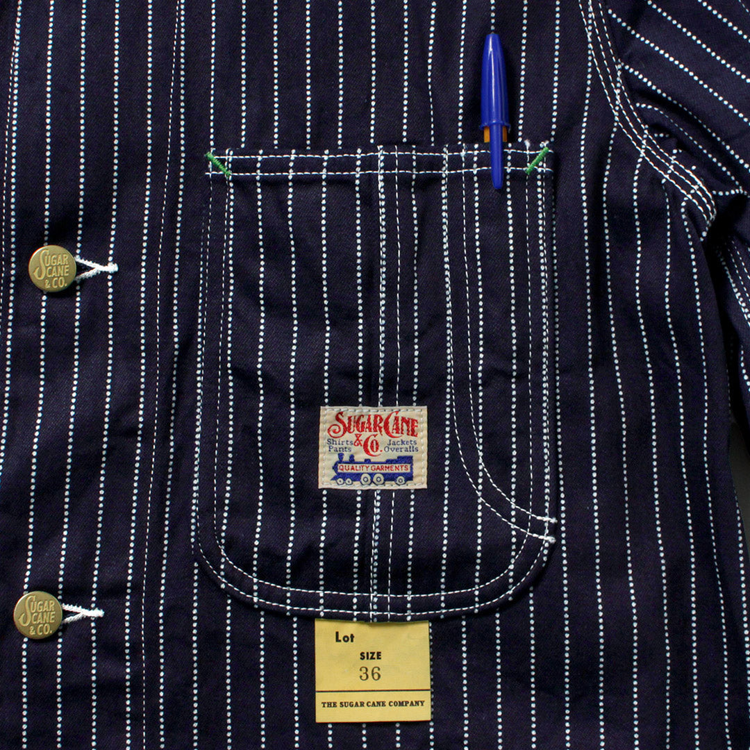 SUGAR CANE / 9oz. Wabash Stripe Work Coat