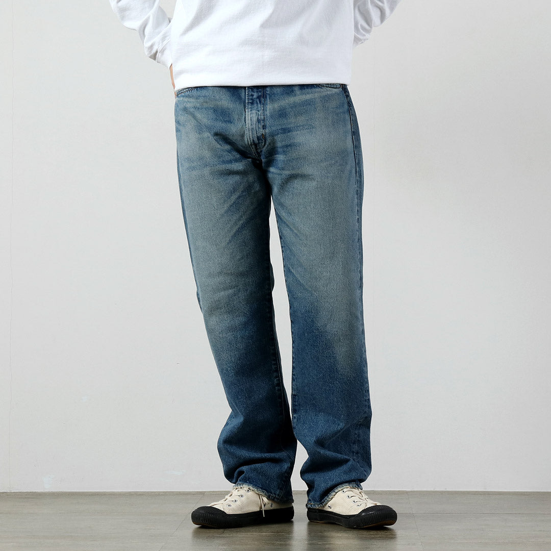 COTTON RESEARCH CLUB / 독점 14.75oz 셀비지 데님 진, 워시드 마감 팬츠
