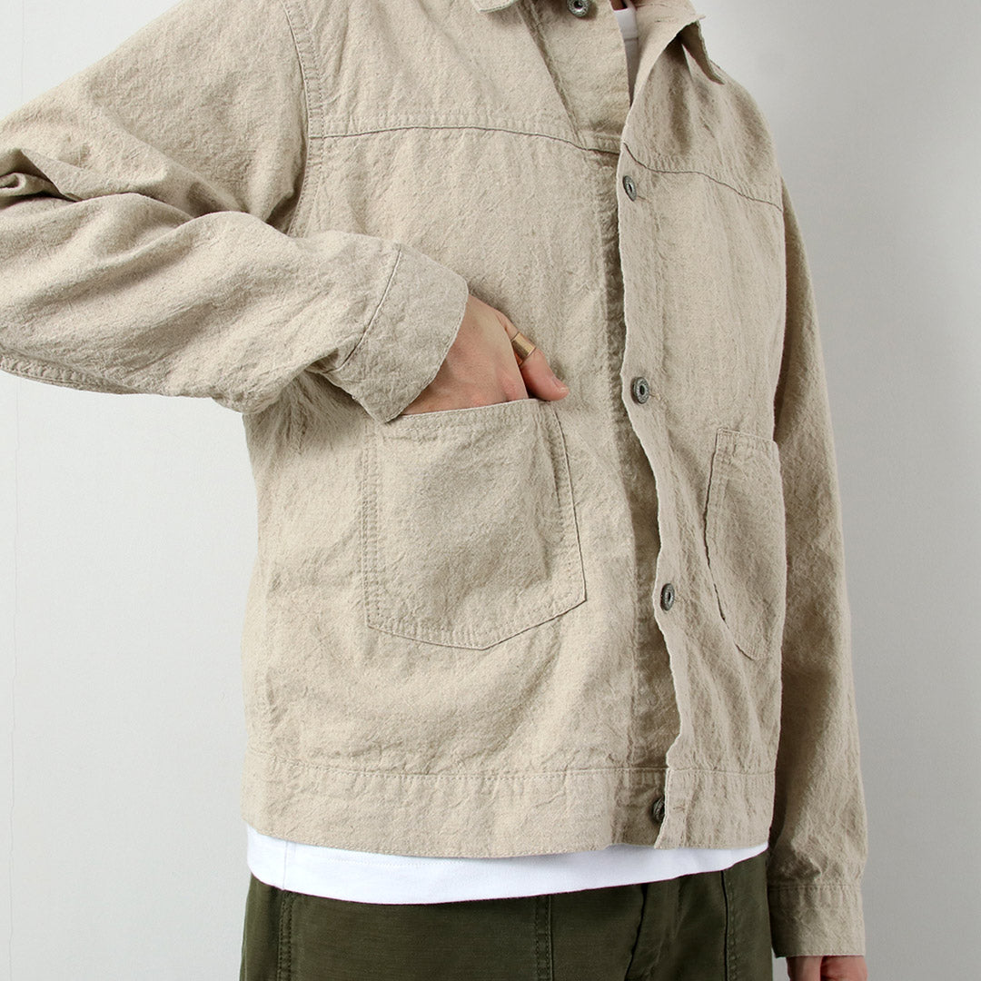 SEUVAS / Linen Cotton Trucker Jacket