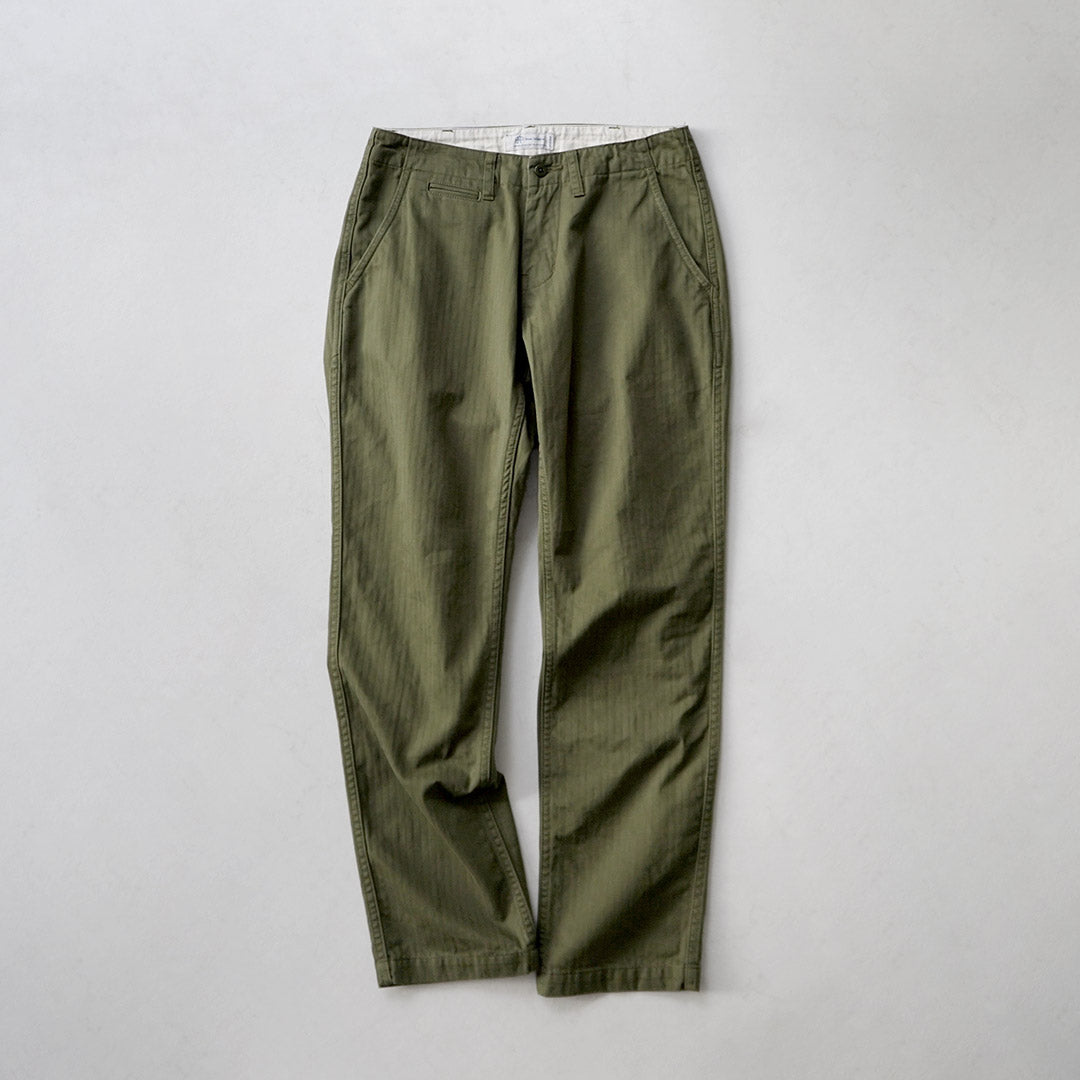 Blue refabric / Herringbone Wide Tapered Vintage Trousers