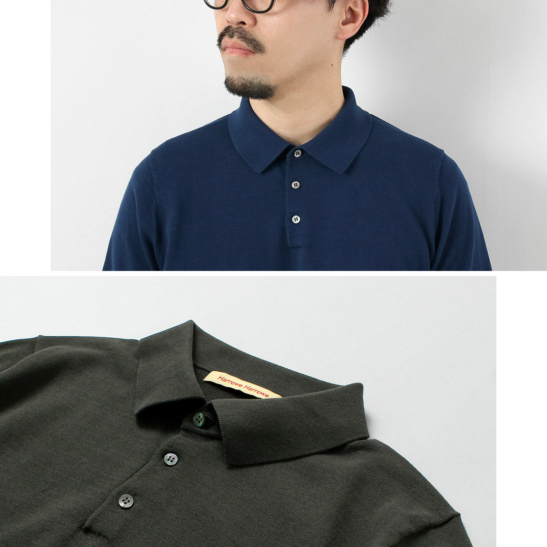 HARROWE HARROWE / 14G Ice Cotton Stand-Collar Polo Shirt