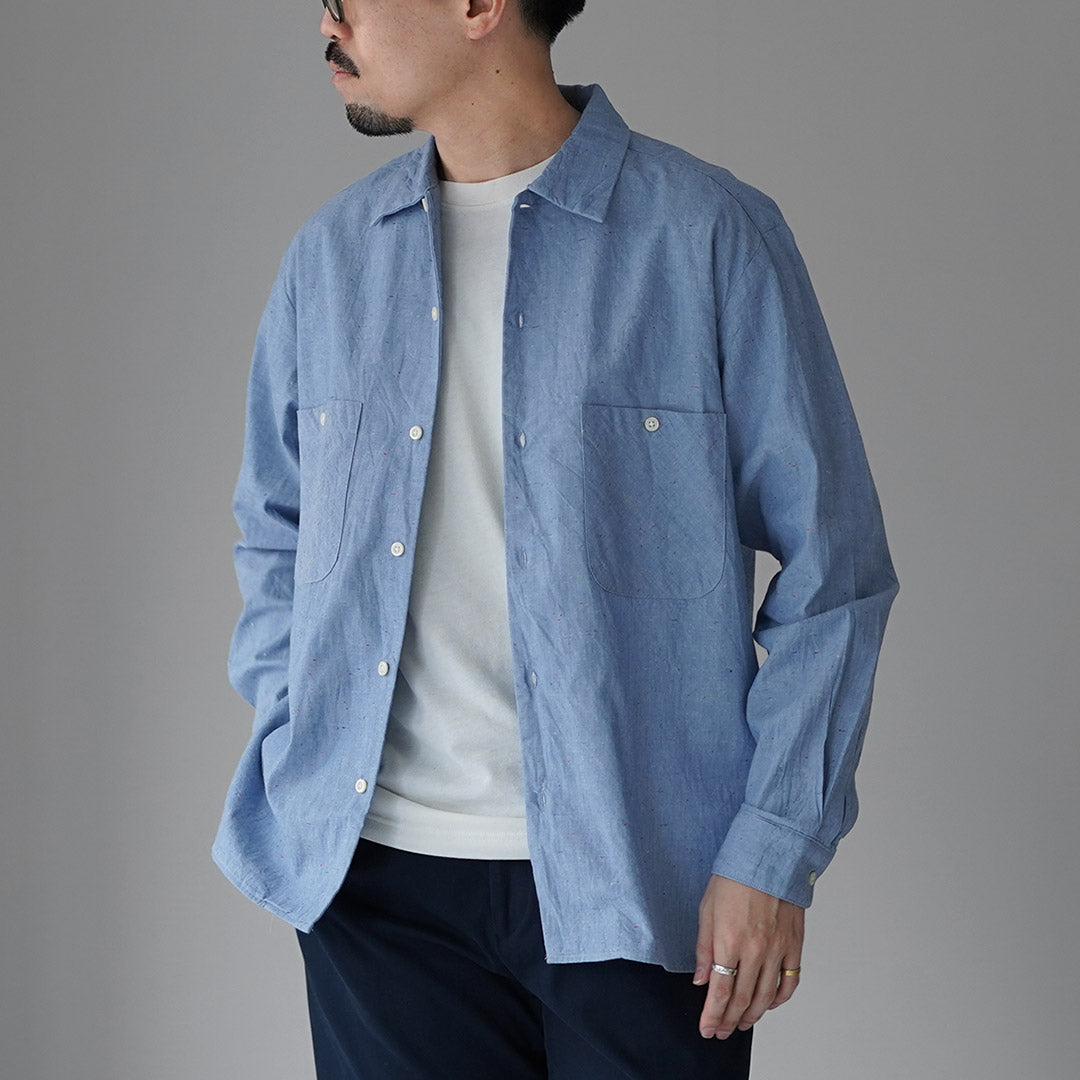 HARROWE HARROWE / 5oz 컬러 네프 샴브레이 오픈 칼라 셔츠