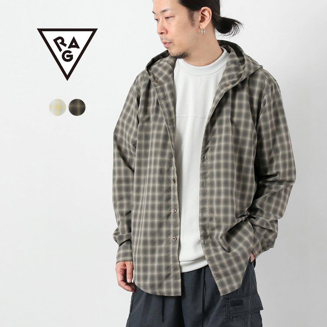 RAG / Ombre Check Hooded Shirt UV Cut