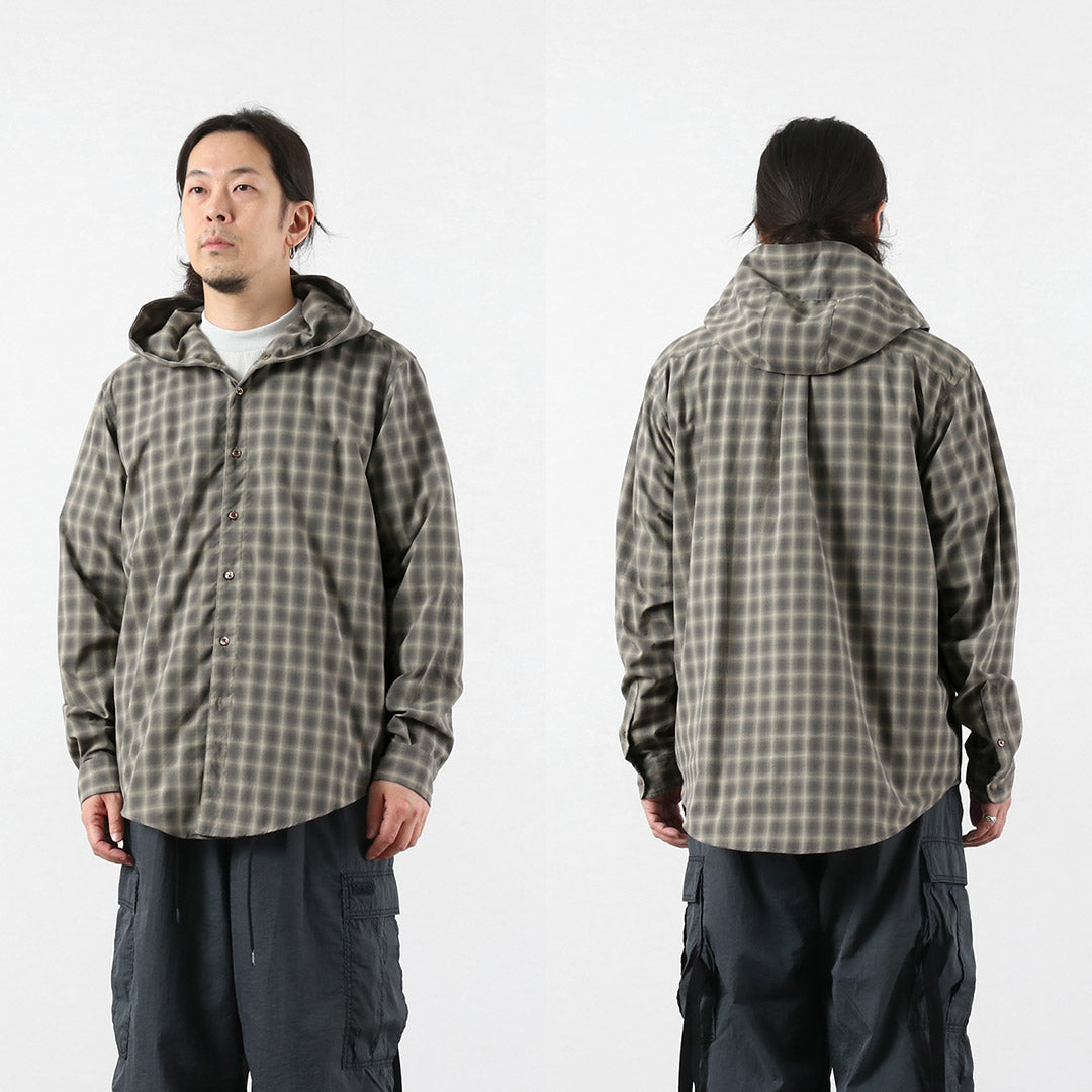 RAG / Ombre Check Hooded Shirt UV Cut