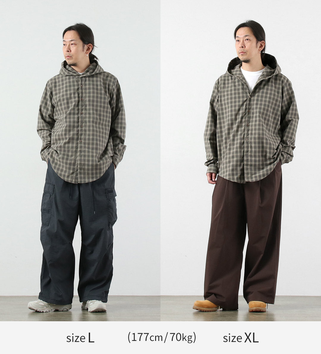 RAG / Ombre Check Hooded Shirt UV Cut